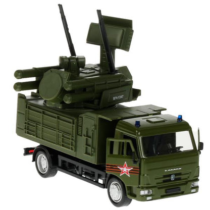 Машина металл свет-звук KAMAZ АРМИЯ РОССИИ 17 см, двер, подв.дет, инер, кор. Технопарк в кор.2*30шт