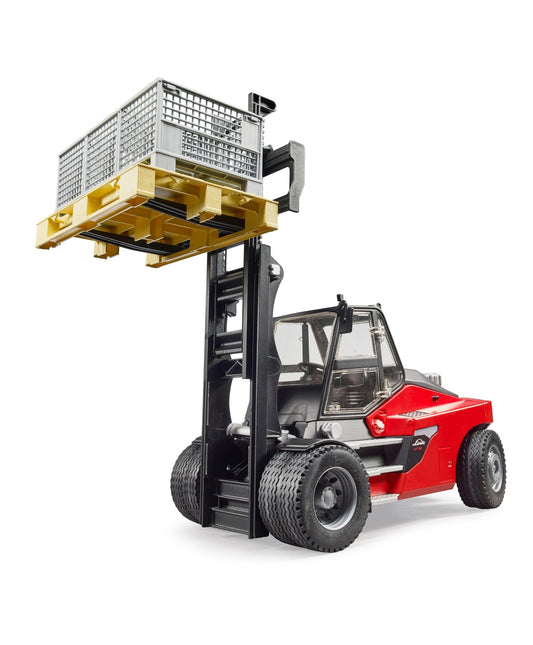 Bruder 02513 "Погрузчик Linde HT160" с 3 паллетами и 3 клетками (фикс. цена)