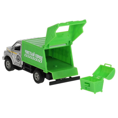 Machine en métal GAЗОН NEXT МУСОРОВОЗ, 15,5 cm, double, подв. дет., инерц., кор. Parc technologique en cor.2*24шт