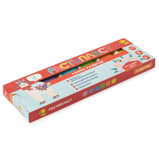 "Лео" "Расти" Пластилин растительный "РАСТИпласт". Пастельные цвета LRPP-0106 120 г ( в карт