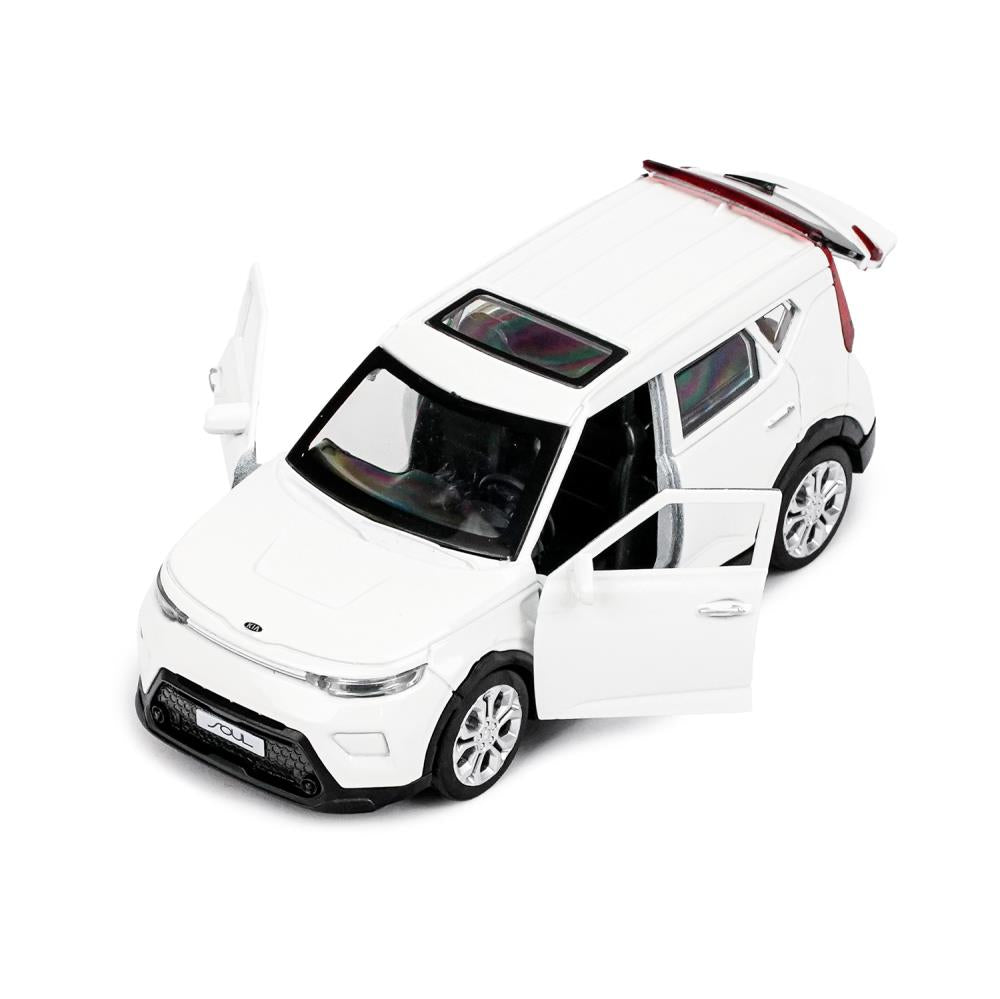 Машина металл KIA soul длина 12 см, двери, багаж., инерц, белый, кор. Технопарк в кор.2*36шт