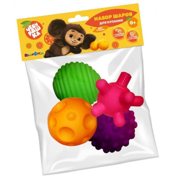 Набор шаров для купания Чебурашка 4 шт. dans le paquet. КАПИТОШКА в кор.200наб