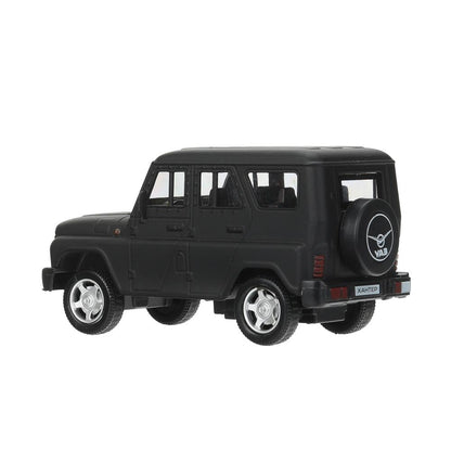 Machine en métal UAZ ХАНТЕР 10,5 cm, inertie, МАТОВЫЙ noir, cor. Parc technologique dans le cor.2*36шт