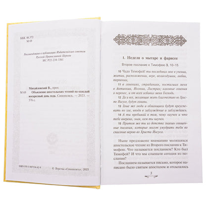 Объяснение апостольских чтений на каждый воскресный день года (Синопсисъ) (Прот. В. Михайловский)