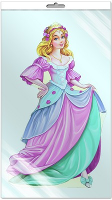 *Ф-6656-П ПЛАКАТ ВЫРУБНОЙ А3 В ПАКЕТЕ. Princesse. Золушка (с блестками и уф-laком в индивидивидуальной упаковке с европодвесом и клеевым клапаном)