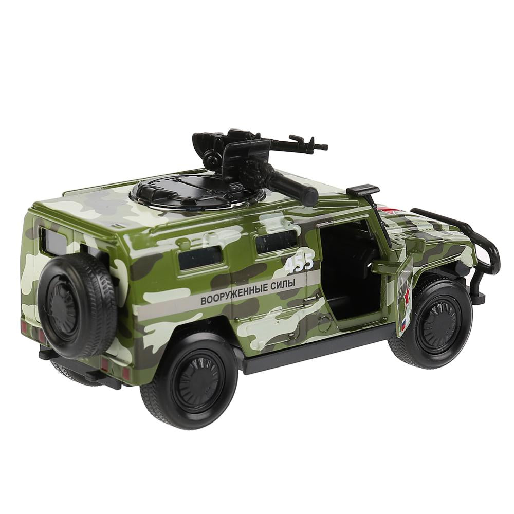Machine en métal noir "БРОНЕМАШИНА ВОЕННАЯ" 12 cm, ouverte en deux, inerte dans le corps Technoparc dans le corps 2*36 pouces