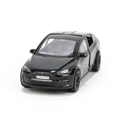 MODELX-12-BK Machine en métal tesla model x plaid 12 cm, double, noir, couleur. Parc technologique dans le cor.2*36шт