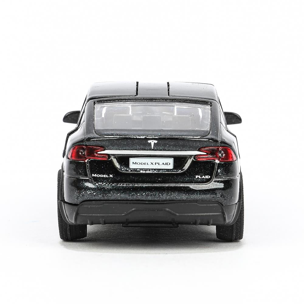 MODELX-12-BK Machine en métal tesla model x plaid 12 cm, double, noir, couleur. Parc technologique dans le cor.2*36шт