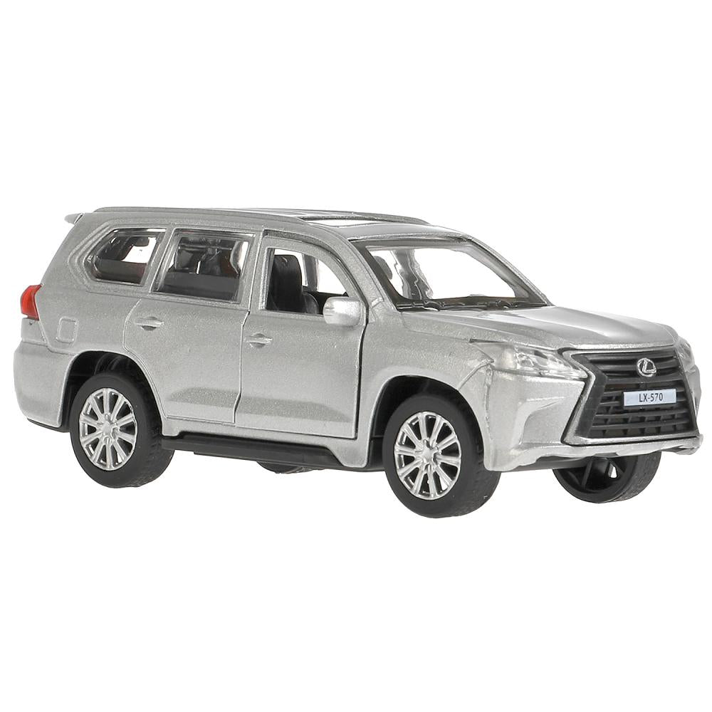 Машина металл "LEXUS LX-570", длина 12 см, откр дв, багаж, инерц, СЕРЕБРИСТЫЙ Технопарк в кор.2*36шт
