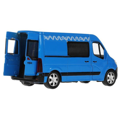 MASTER-14MOS-BU326463 Machine métallique RENAULT master МИКРОАВТОБУС 14 см, двери, инерц, синий, кор. Тех