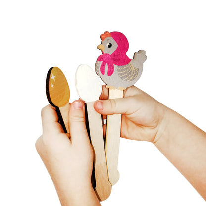 Театр штоковый. Набор кукол и декораций. Любимые сказки. "Репка", "Курочка Ряба", "Страшный Пых"