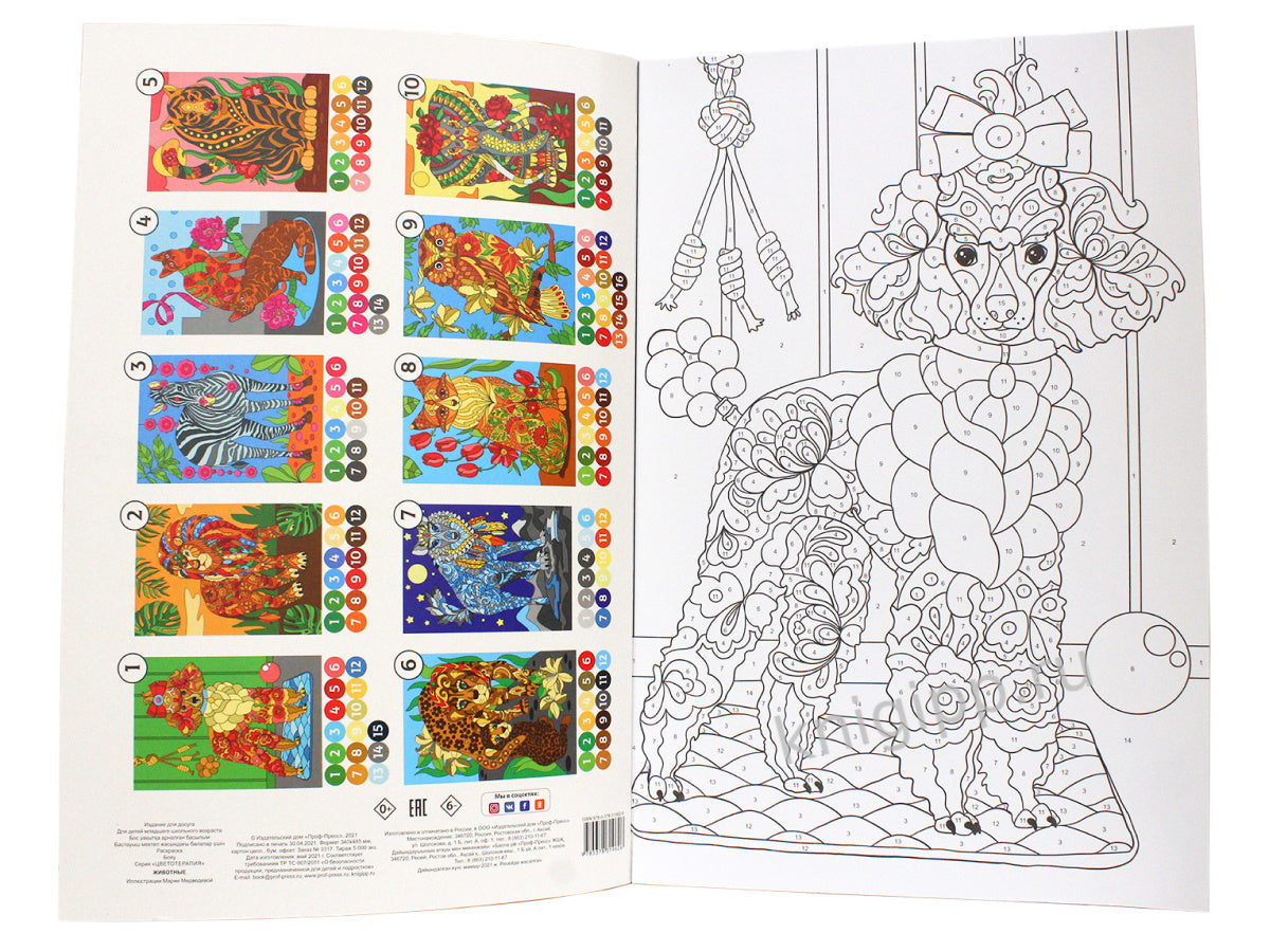 РАСКРАСКА по номерам. ЖИВОТНЫЕ (МАКСИ)