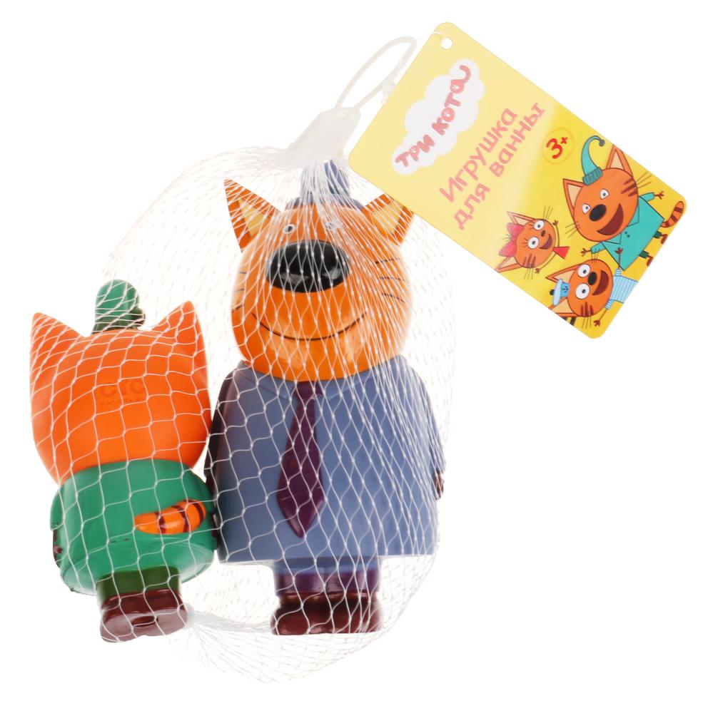 Игрушка пластизоль для ванны Капитошка Три Кота папа и Компот, 2шт., сетка (русс.уп.) в кор.50шт