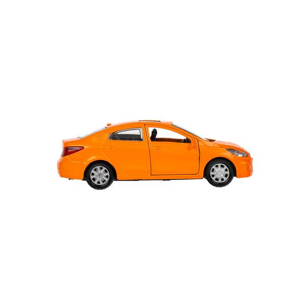 Машина металл HYUNDAI SOLARIS, 12 см, двери, багажн, инерц, оранжевый, кор. Технопарк в кор.2*36шт