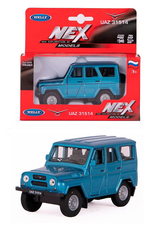 Welly. Машинка 1:38 "UAZ 31514" пруж. мех., синий арт.49720W-B