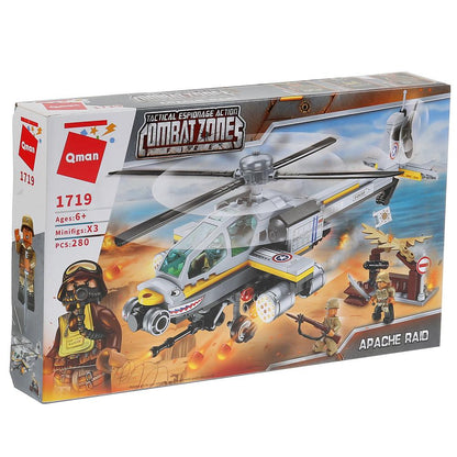 Конструктор пласт. военный вертолет с фигурками и аксесс., 280дет. в кор. в кор.40шт (Собран)
