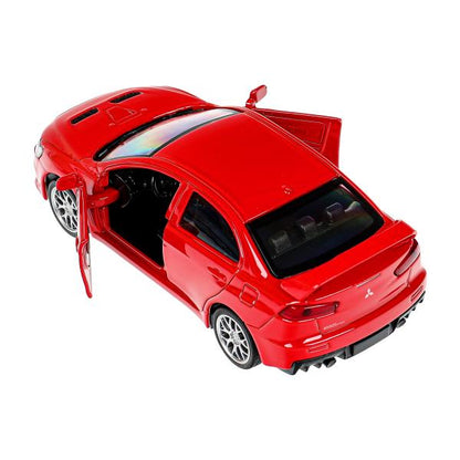 Машина металл MITSUBISHI lancer evolution, 11,4 см, двери, инерц., кор. Технопарк в кор.2*48шт