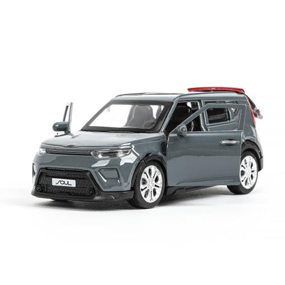 Машина металл KIA soul длина 12 см, двери, багаж., инерц, темно-серый, кор. Parc technologique dans le cor.2*36шт