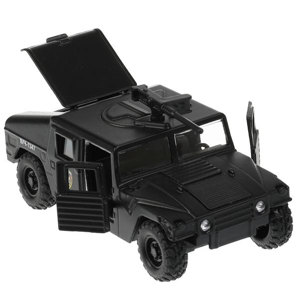 Technoparc. Machine en métal "Армейский внедорожник" 12 cm, double, bagage, iner, noir, art.HAMVE-12-BK