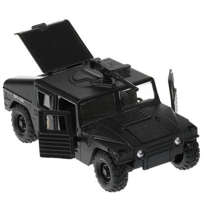 Technoparc. Machine en métal "Армейский внедорожник" 12 cm, double, bagage, iner, noir, art.HAMVE-12-BK