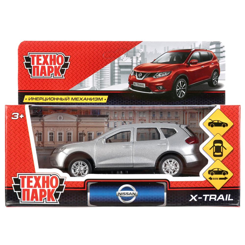 ТМ Технопарк. Machine en métal "NISSAN X-TRAIL" 12 cm, ouverte. двери, инерц, СЕРЕБР. dans le cor. dans le cor.2*36шт