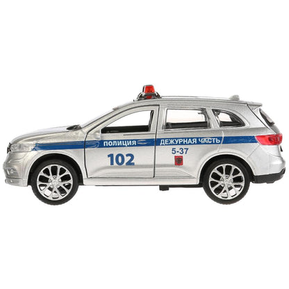 Машина металл RENAULT KOLEOS ПОЛИЦИЯ,длина 12см, открыв. двери, инерц. в кор. Технопарк в кор.2*36шт
