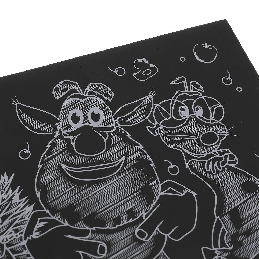 SCRATCHART-SILV-BU1 313949 Porte-bébé pour porte-bébé Gravure 18*24 cm, noir et blanc