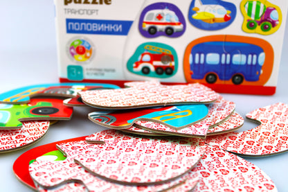 Jouets pour bébé "Тransport" (8 cartes, 16 pièces)