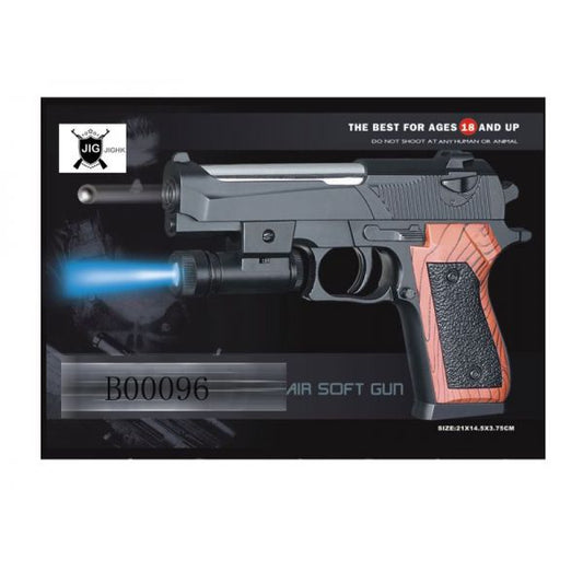 ПИСТОЛЕТ (П) С ФОНАРЕМ, С ПУЛЬКАМИ P2117-C В КОР. 21*14,5*3,75СМ в кор.2*60шт