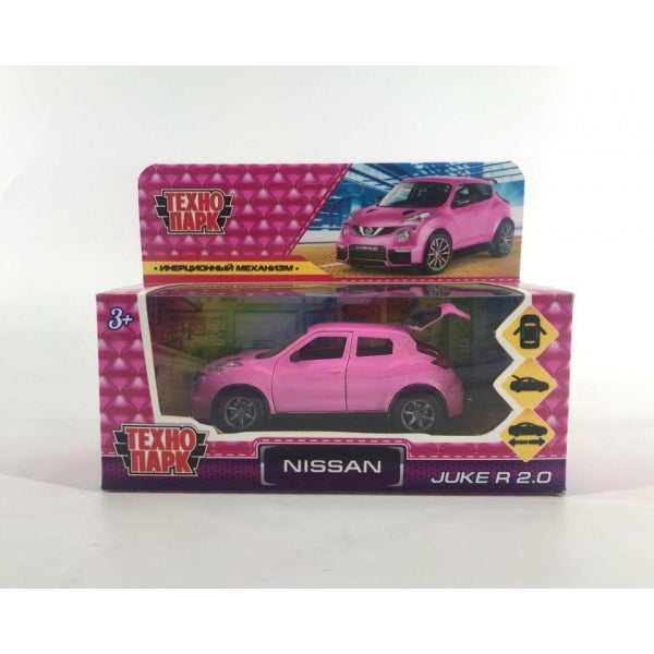 Машина металл NISSAN JUKE-R 2.0 длин 12 см, двер, багаж, инер, розовый, кор. Технопарк в кор.2*36шт