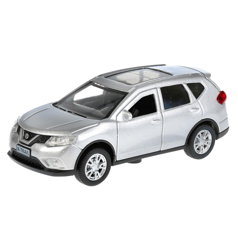 ТМ Технопарк. Machine en métal "NISSAN X-TRAIL" 12 cm, ouverte. двери, инерц, СЕРЕБР. dans le cor. dans le cor.2*36шт