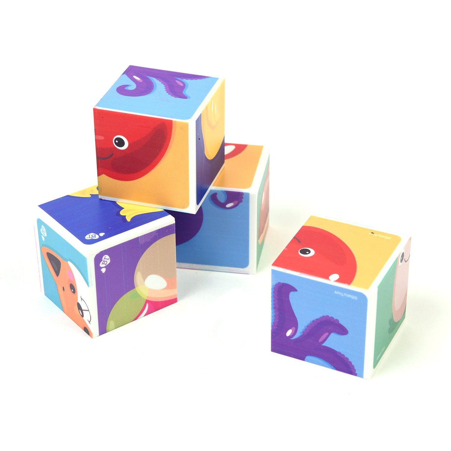 Кубики "Микс" (без обклейки) 4 шт Baby Toys