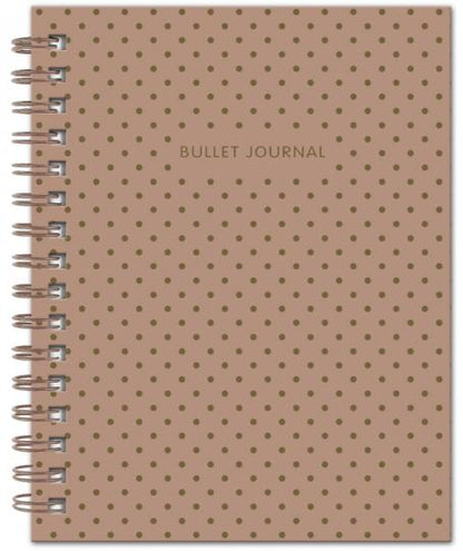 Bullet Journal (Кофейный) 162x210мм, твердая обложка, пружина, блокнот в точку, 120 стр.