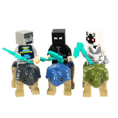 Figurines de construction pour mon monde + dinosaures -12 pièces. Grands maîtres en cor.2*60шт