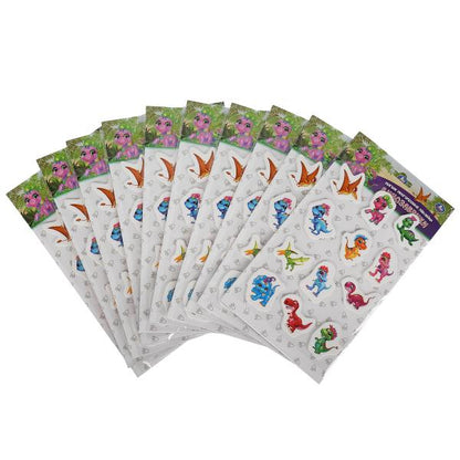 Мягкие многораз. Autocollants dinosaures 137x247mm, 10 pièces, en cor.40 pouces