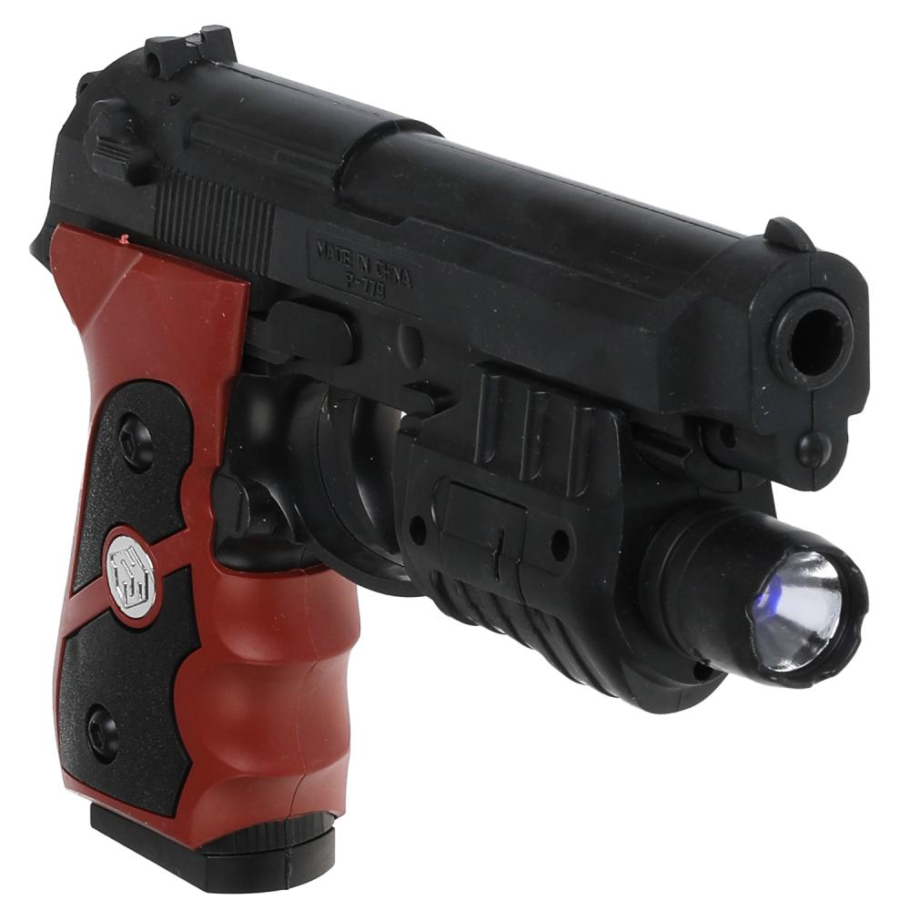 Пистолет (п) с лазер. прицелом, с фонарем, с пульками 779 в пак. в кор.2*72шт