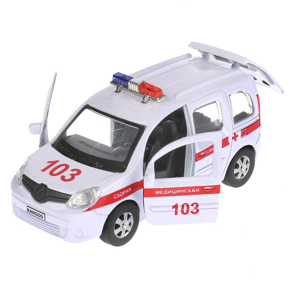 Machine en métal RENAULT KANGOO SUISSE, d'une longueur de 12 cm, ouverte. двери, инерц. dans le cor. Parc technologique dans le cor.2*36шт