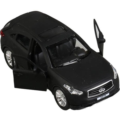 Машина металл "infiniti qx70 матовый" 12см, откр.двери, инерц., черный в кор. Технопарк в кор.2*36шт