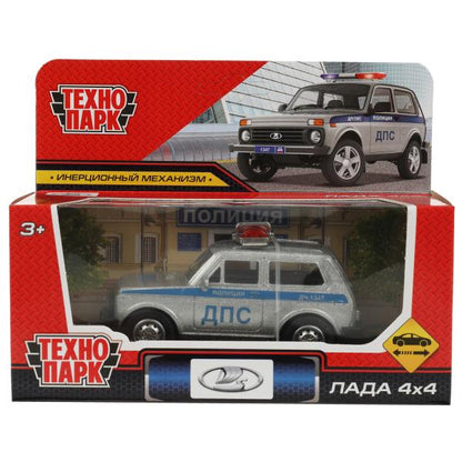 Machine en métal LADA ПОЛИЦИЯ 10 см, инерция, кор. Parc technologique dans le cor.2*96шт