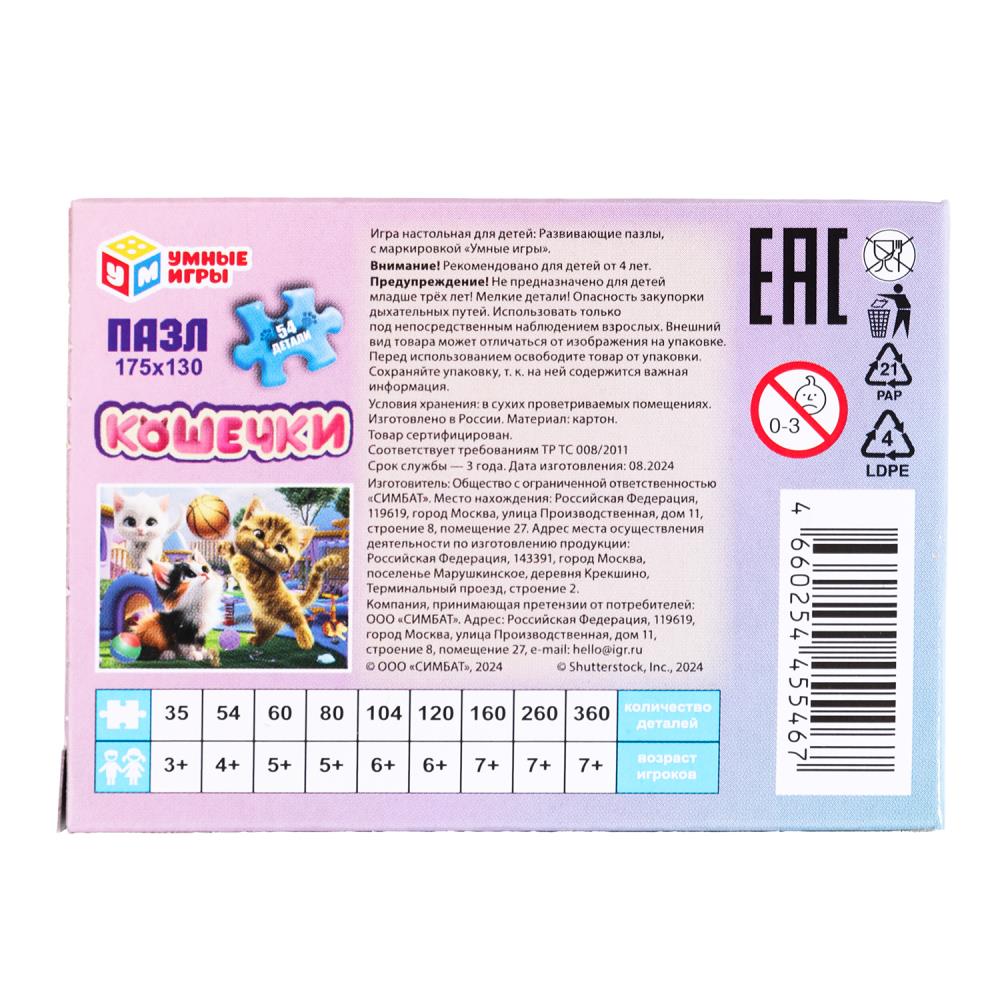 Mix. Пазлы классические в коробке. Passé 54 détails. Умные игры в уп.32шт в кор.8уп