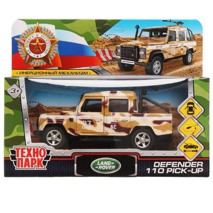 Machine en métal LAND ROVER DEFENDER PICKUP CAMION 12 cm, double, bagage, cor. Parc technologique dans le cor.2*36шт
