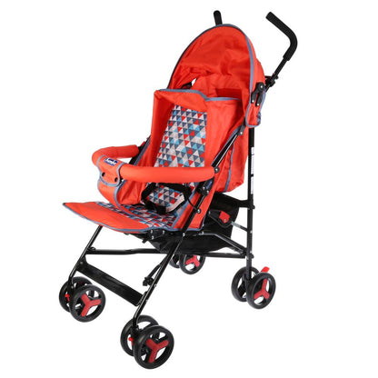 КОЛЯСКА-ТРОСТЬ "BIMBO" КОЛЕСА 8*5,5", ГЛУБОКОЕ КАНАПЕ, ЧЕХОЛ, 3 ТОЧ. РЕМЕНЬ, ЦВЕТ КРАСНЫЙ в кор.4шт