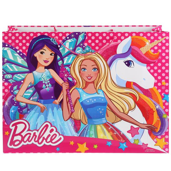 ПАКЕТ ПОДАРОЧНЫЙ "ИГРАЕМ ВМЕСТЕ" BARBIE 46Х61Х20СМ, БУМ., ГЛЯНЦЕВЫЙ В ПАК. УП-12ШТ в кор.6уп