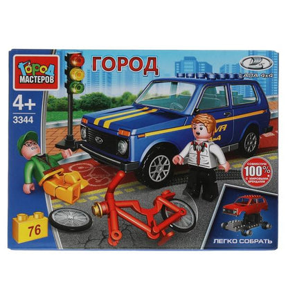 Constructeur LADA 4х4 : entreprise avec vélo, 76 jours. (легко собрать) Город мастеров в кор.80шт