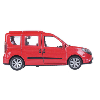 Машина металл FIAT DOBLO 12 см, двери, багаж, инерц, красный, кор. Технопарк в кор.2*36шт