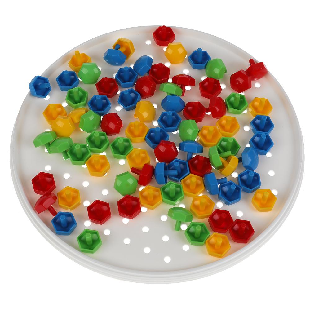 Mosaïque en plastique. 80 dollars. 4 jours. Круглая. Diamètre 185mm. Синий tracteur. Умные игры в кор.24шт