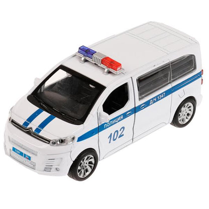 Machine en métal CITROEN SPACE TOURER ПОЛИЦИЯ 12 см, двер, инер, бел, кор. Parc technologique dans le cor.2*36шт