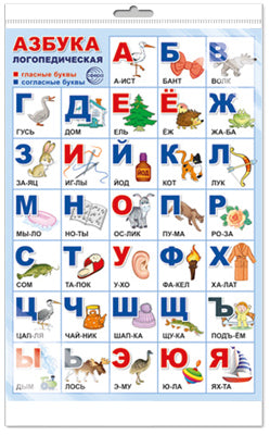 *ПЛ-14971 ПЛАКАТ А3 В ПАКЕТЕ. Азбука логопедическая (в индивидуальной упаковке, с европодвесом и клеевым клапаном)
