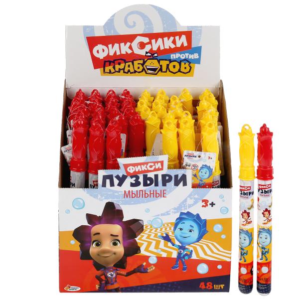 Мыльные пузыри ФИКСИКИ 60мл, в колбе 27см, в ассорт. в дисплее ИГРАЕМ ВМЕСТЕ уп-48шт в кор.3уп