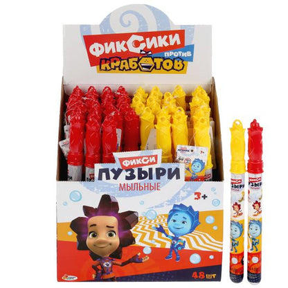 Мыльные пузыри ФИКСИКИ 60мл, в колбе 27см, в ассорт. в дисплее ИГРАЕМ ВМЕСТЕ уп-48шт в кор.3уп